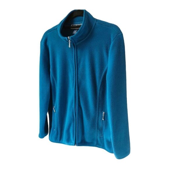 KAREN SCOTT Sport Petites Women's Teal Casual Fleece Zip- Up Jacket - Picture 5 of 11